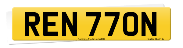 Registration number REN 770N
